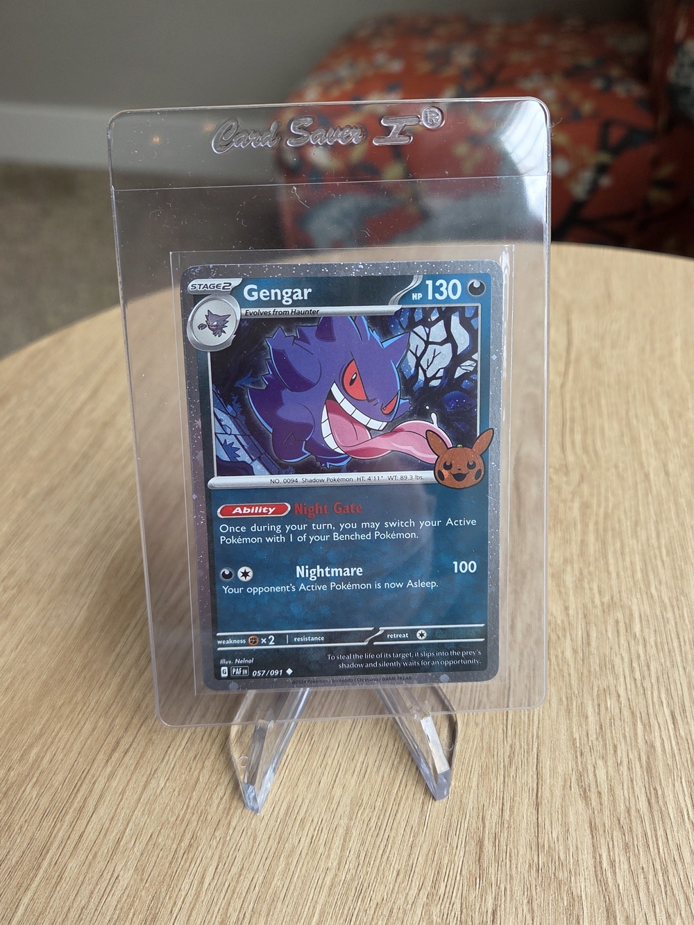 Gengar Cosmos Holo Pokemon Card Paldean Fates/ Trick or Trade Cosmo Holo Card